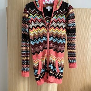 Girls zigzag cardigan Missoni for Target, Size large, double zipper